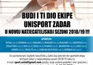 Budi i ti dio ekipe „UniSport Zadar“  u natjecateljskoj sezoni 2018./19.